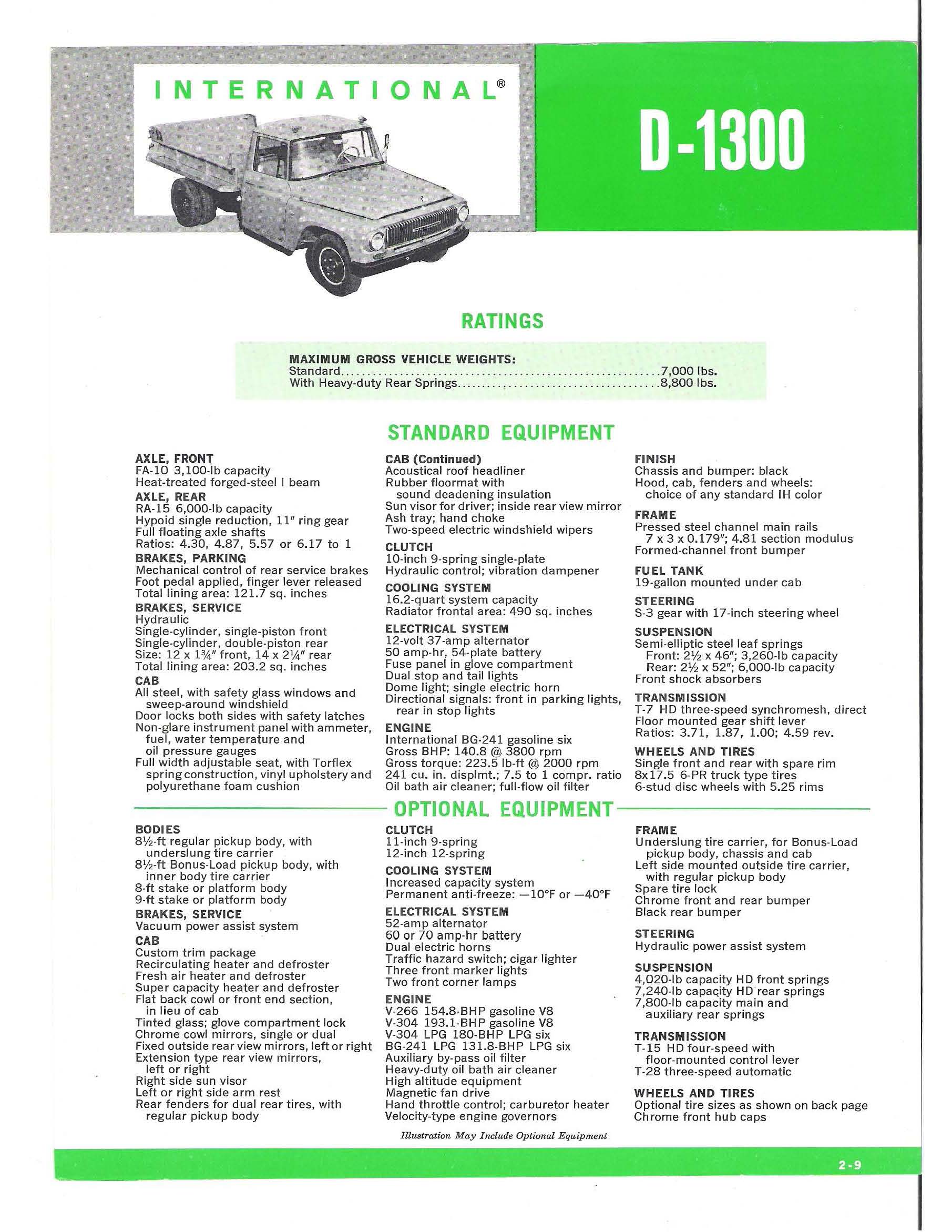 1965 International D-1300 Series Folder Page 1